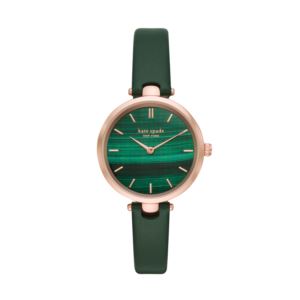 Ladies+Holland+Green+Leather+Strap+Watch+Green+Dial