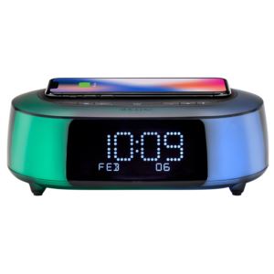 Timeboost+Glow+Color+Changing+BT+Alarm+Clock+w%2F+Qi+Charging