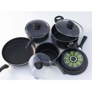 8pc+Artistry+Nonstick+Cookware+Set+Black