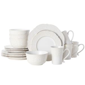 Abby+White+16pc+Stoneware+Dinnerware+Set