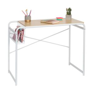 Home+Office+Computer+Desk+w%2F+Side+Basket+White