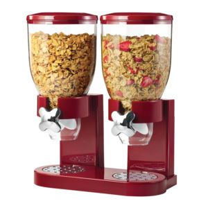 Double+Cereal+Dispenser+w%2F+Portion+Control+Red