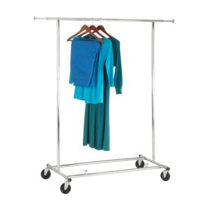 Collapsible+Expandable+Rolling+Garment+Rack+Chrome