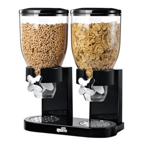 Double+Cereal+Dispenser+w%2F+Portion+Control+Black