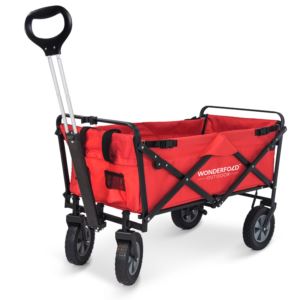 Wonderfold+Utility+Outdoor+Folding+Wagon+w%2FSelf-Stand+-+Red