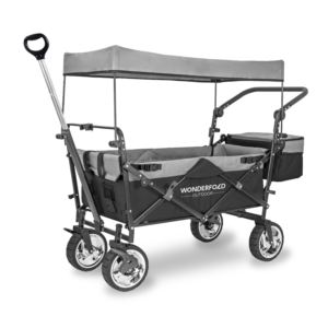Wonderfold+Push+%26+Pull+Outdoor+Folding+Wagon+w%2FCanopy+%26+Brakes+-+Black