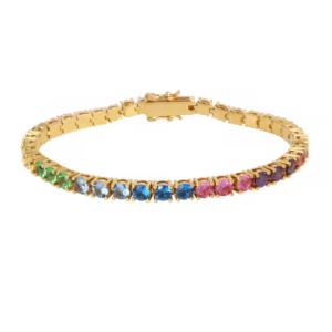 Jewel+Rainbow+Tennis+Bracelet