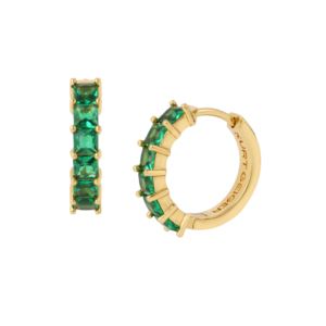 Jewel+Huggie+Earrings+in+Green