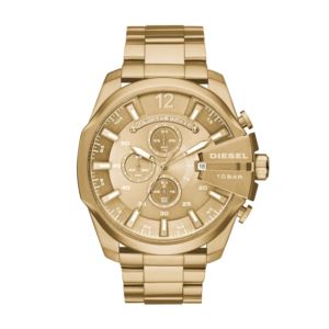 Mens+Mega+Chief+Gold-Tone+Stainless+Steel+Watch+Gold+Dial