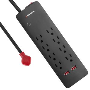 2000+Joules+8+AC+Outlet+%26+2+USB+Port+Surge+Protector