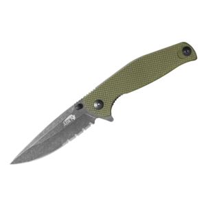 AB+Elite+Folding+BB+Catalyst+Knives+Green+Serrated+blade+edition