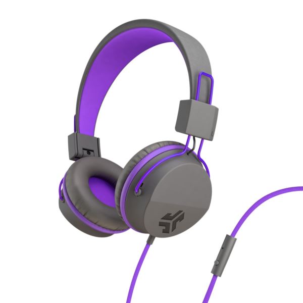 JBuddies Studio Over Ear Kids Headphones, Purple/Gray JKSTUDIO-GRYPRPL-BOX