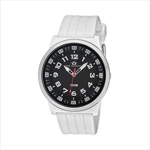Men's Black Dial and White Silicone Strap Watch TAM311-WT
