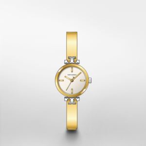 Ladies+Slim+Gold-Tone+Stainless+Steel+Watch+Ivory+Dial