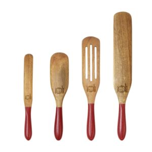 Mad+Hungry+Original+4-Piece+Acacia+Spurtle+Set%2C+Red