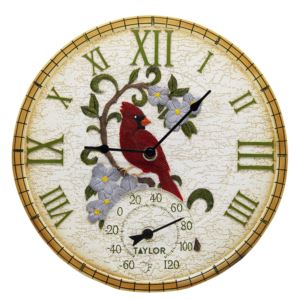 14%22+Cardinal+Wall+Clock+w%2F+Thermometer