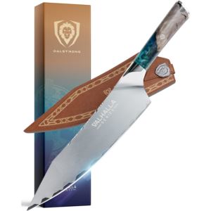 Dalstrong+9.5%22+Chef+Knife+-+Valhalla+Series+-+High+Carbon+Steel+-+Resin+Handle+-+Leather+Sheath
