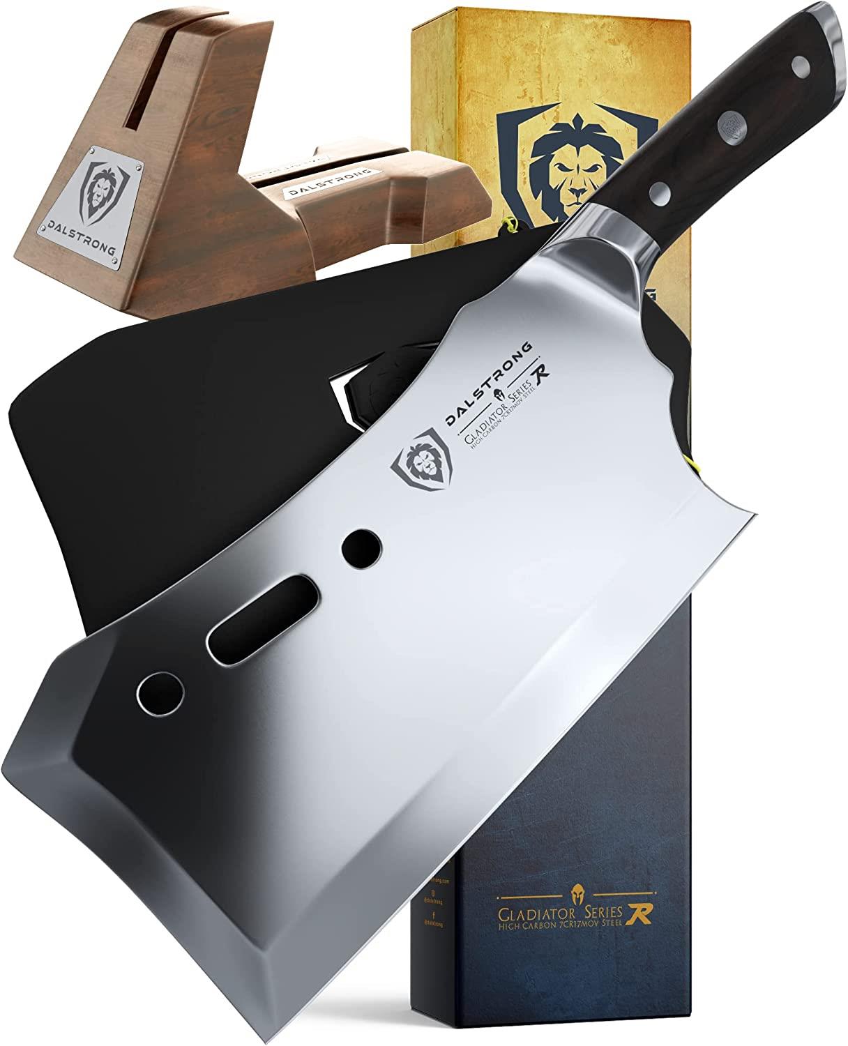 Dalstrong Heavy Duty Obliterator Meat Cleaver - 9 Blade German Steel  with Included Display Stand