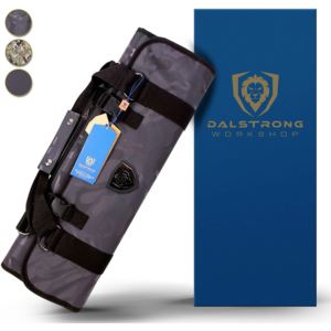 Dalstrong+22+Knife+Slot+Storage+Roll-Dark+Camo+Nylon+%26+Top+Grain+Leather-Interior+%26+Exterior+Pockets