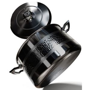 Dalstrong+8+QT+Stock+Pot+-++The+Avalon+Series+-+Hammered+Finish+-+Black+-+w%2FLid+%26+Pot+Protector