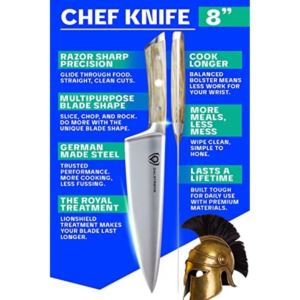 Dalstrong+Chef+Knife+-+8+inch+Olive+Handle+-+Gladiator+Series+Elite