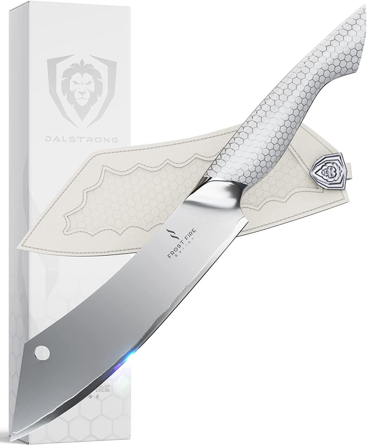Dalstrong 8" Chef Cleaver Hybrid Knife Frost Fire Series Leather