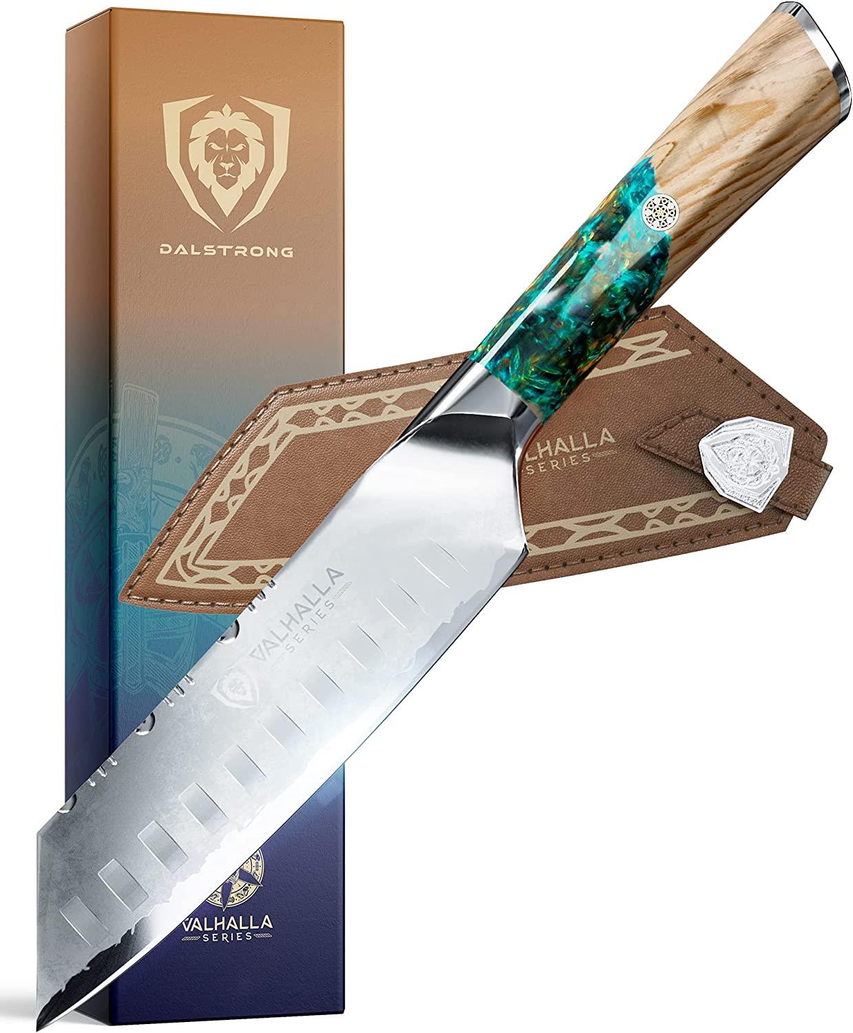 Dalstrong 7 Santoku - Valhalla Series - High Carbon Steel - Resin Handle -  Leather Sheath