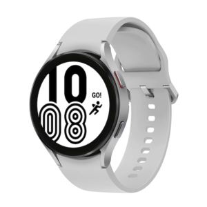 Galaxy+Watch4+44mm+Silver+Aluminum+Smartwatch+w%2F+White+Sport+Band