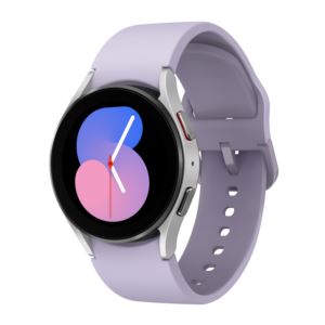 Galaxy+Watch5+40mm+Bluetooth+Smartwatch+Silver+Case+%26+Bora+Purple+Sport+Band