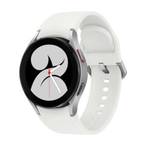 Galaxy+Watch4+40mm+Silver+Aluminum+Smartwatch+w%2F+White+Sport+Band