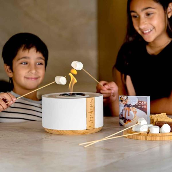 TerraFlame Tabletop Smores Roaster with Lid - White TF-SMR01-WHT