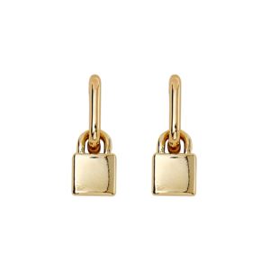 Lock+Earrings+in+Gold