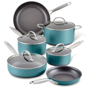 Achieve+10pc+Hard+Anodized+Cookware+Set+Teal