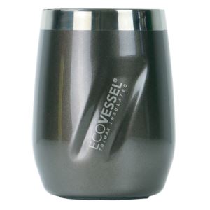EcoVessel+Port+10oz+TriMax+Triple+Insulated+Wine+Cup%2FRocks+Glass+w%2F+Tritan+Lid+-+Grey+Smoke