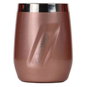 EcoVessel+Port+10oz+TriMax+Triple+Insulated+Wine+Cup%2FRocks+Glass+w%2FTritan+Lid+-+Rose+Gold