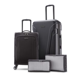 Troupe+Duo+4pc+Hardside%2FSoftside+Travel+System+Black