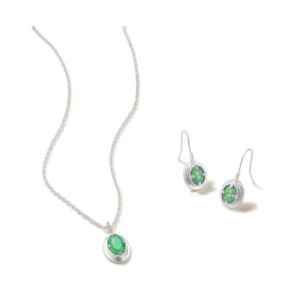Atlantic+Opal+Necklace+and+Earring+Set+-+Silver