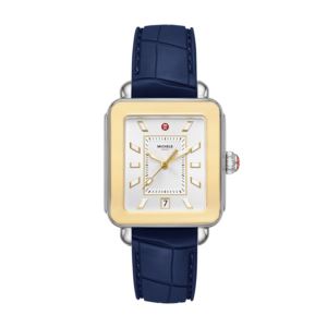 Ladies+Deco+Sport+Two-Tone+Navy+Strap+Watch+Silver+Dial