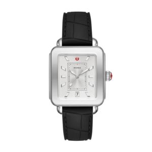 Ladies+Deco+Sport+Silver-Tone+Black+Strap+Watch+Silver+Dial