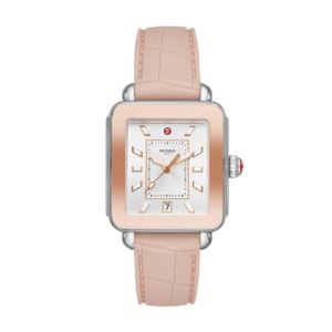 Ladies+Deco+Sport+Two-Tone+Pink+Silicone+Watch+Silver+White+Dial