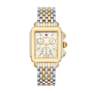 Ladies+Deco+Two-Tone+18k+Gold+Diamond+Watch+Mother-of-Pearl+Dial