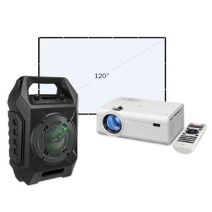 Projector+Bundle+-+Mini+Projector%2C+Projection+Screen%2C+HDMI+Cable%2C+Bluetooth+Tailgate+Speaker