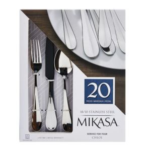 20pc+Chloe+18%2F10+Stainless+Steel+Flatware+Set