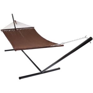 Sunnydaze+Soft+Spun+XL+Caribbean+Hammock+with+Spreader+Bars+%26+Stand+-+Mocha