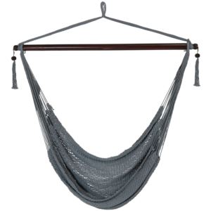 Sunnydaze+Hanging+Caribbean+XL+Hammock+Chair+-+Gray