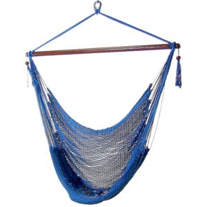 Sunnydaze+Hanging+Caribbean+XL+Hammock+Chair+-+Caribbean+Blue