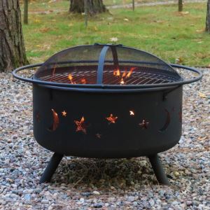Cosmic+Fire+Pit+with+Cooking+Grill+%26+Spark+Screen