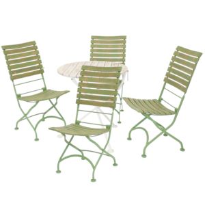 Cafe+Couleur+Shabby+Chic+Chestnut+Wooden+Folding+Bistro+Table+and+Chairs%2C+5-Piece+Set