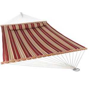 2+Person+Quilted+Fabric+Spreader+Bar+Hammock+%26+Pillow