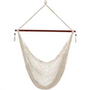 Sunnydaze+Hanging+Cabo+Extra+Large+Hammock+Chair+-+Cream